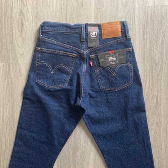 NWT Levi’s Premium 501 High Rise Skinny Jeans in Blue - Picture 10 of 11
